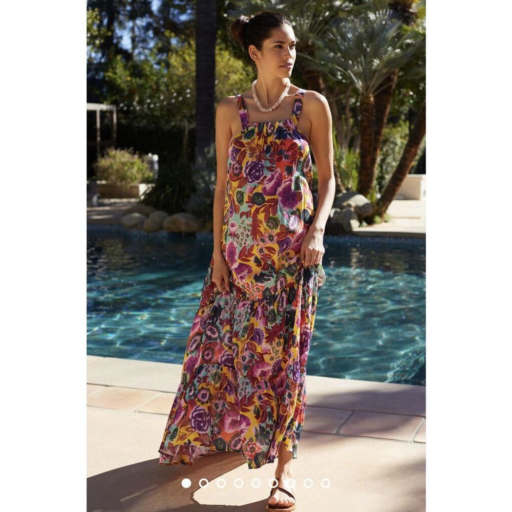 New Anthropologie Printed Maxi Cover-Up Dress Size Medium